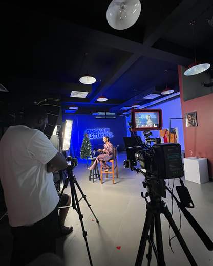 Studio blue neon production